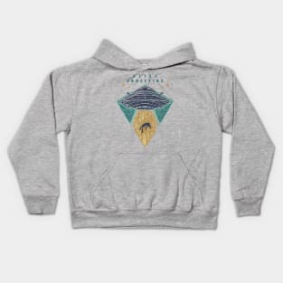 alien abduction hand drawn Kids Hoodie